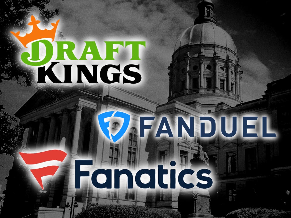 DraftKings, FanDuel, and Fanatics logos over the Georgia Capitol